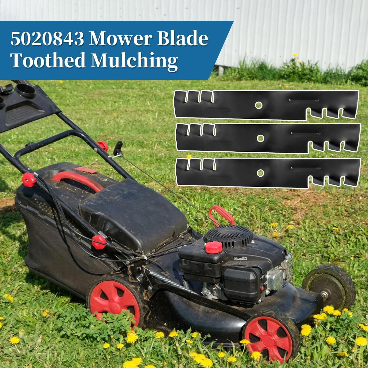 5020843 Gator Mulching Blades for 48" Lawn Mower Deck, Compatible with Ferris 5101986 Ex-Mark 1520843 103-2527 A-riens 4919100 Bobcat 112111-01 Gravely Simplicity Snapper Mower, 3 Pack