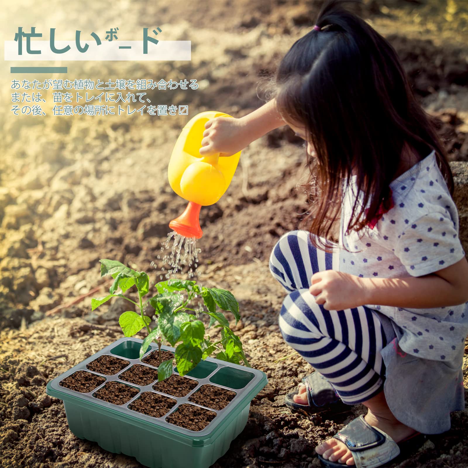 Amazon.co.jp: 育苗ポット トレー 育苗箱 4個セット 12穴 育苗ボックス