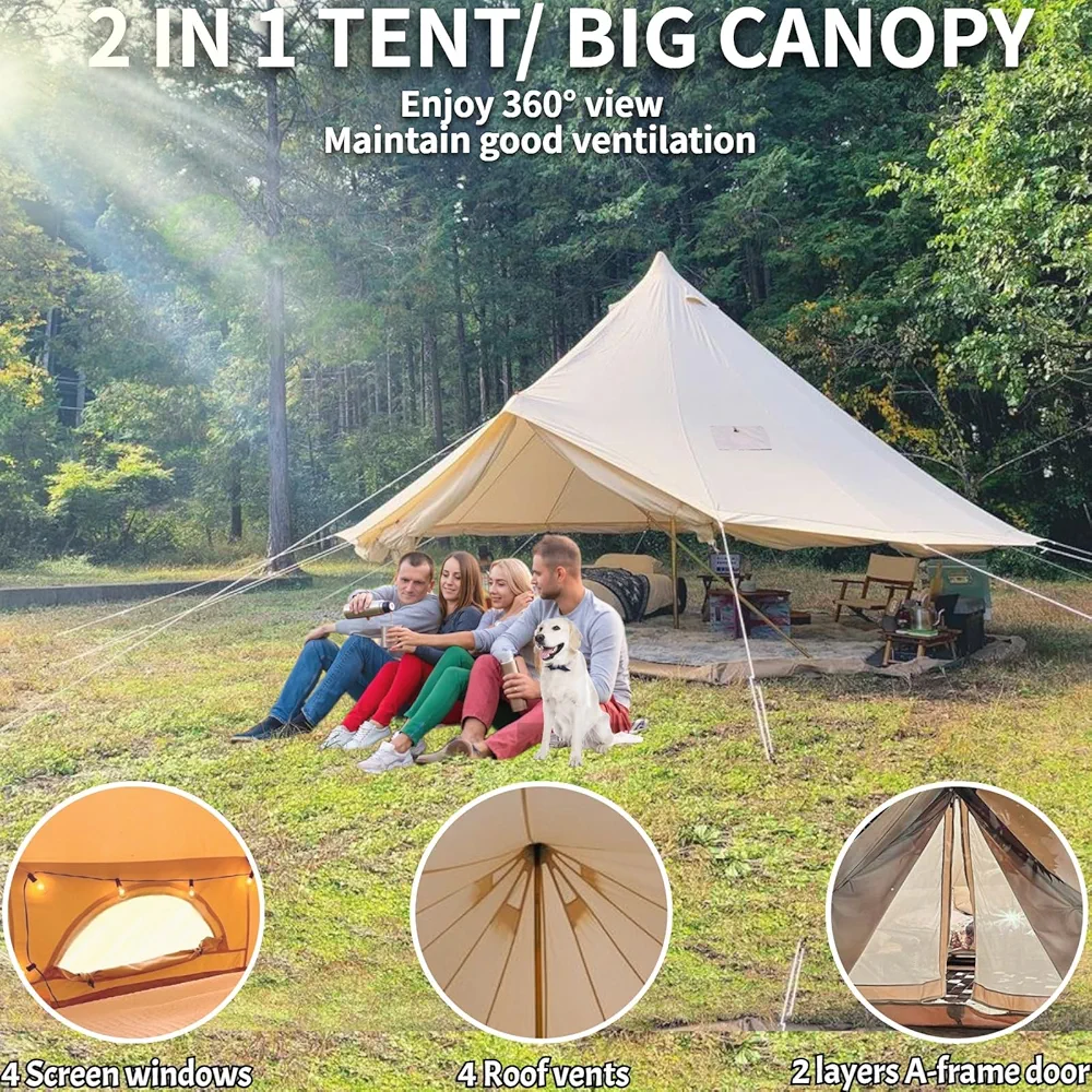 コットン ワンポールテント ベルテント 大型 Danchel Outdoor Amazon.com : DANCHEL OUTDOOR B5PROII 4 Season Canvas Tent w