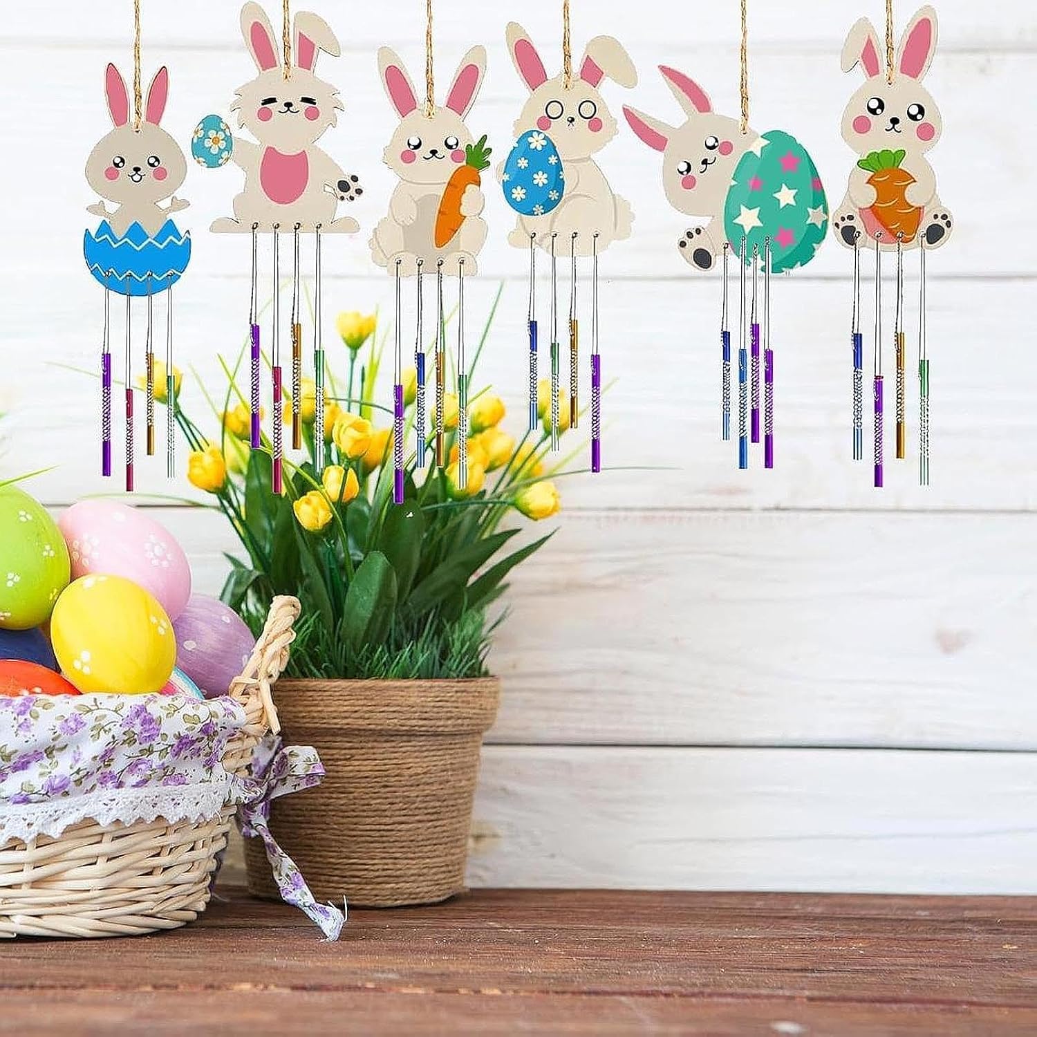 12Pcs Wind Chime Making Kit DIY Make A Wind Chime Kit for Kids Garden Summer