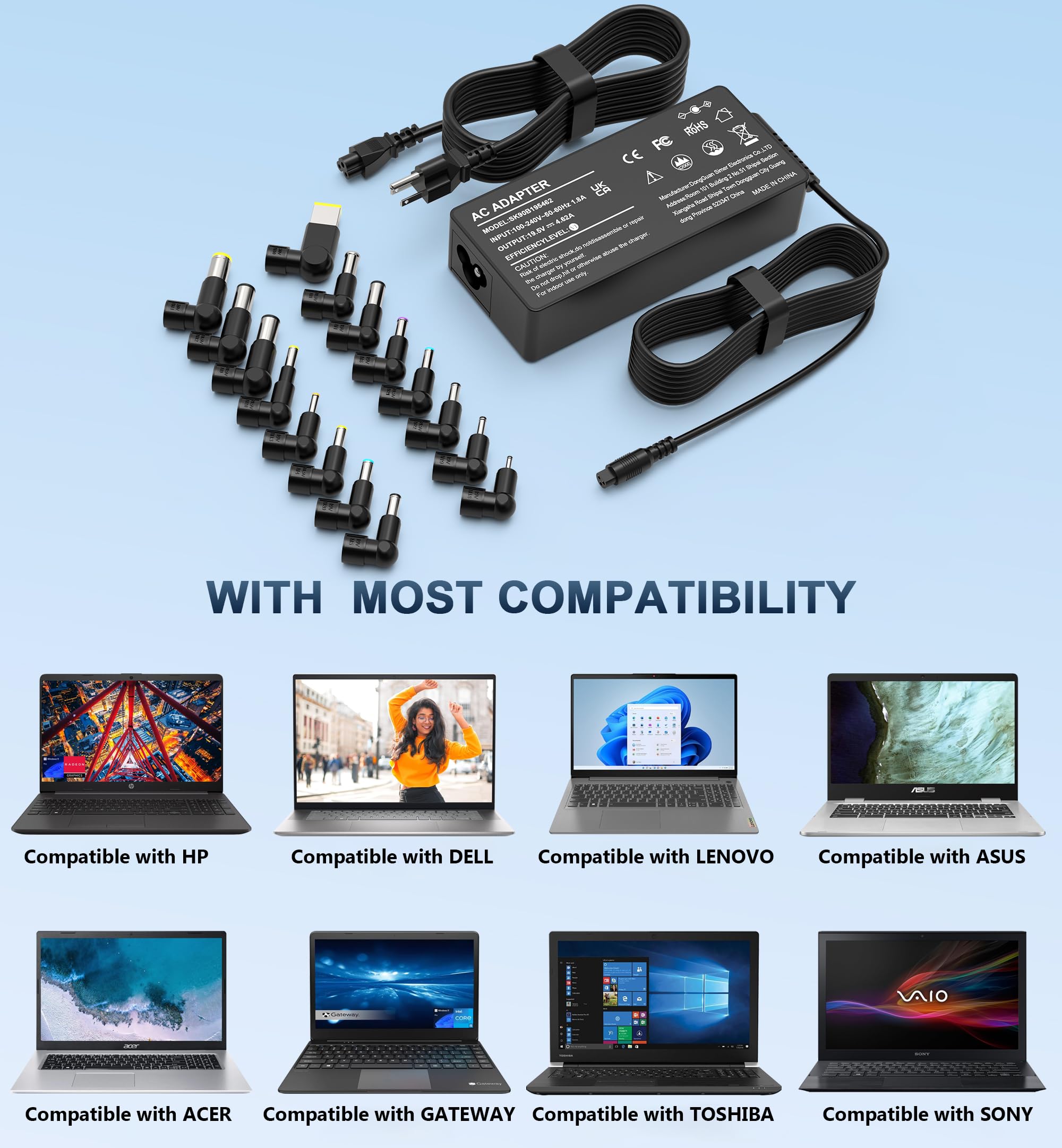 Amazon.com: XOUBZ 90W Universal Laptop Charger Compatible with HP