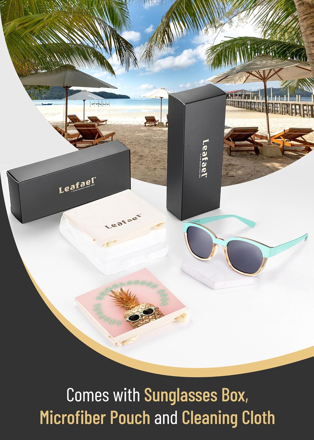 Leafael Polarized Sunglasses Women's Trendy Two Tone Design, UV400 100% Protection, Retro Square Frame, Lifestyle & Active - Image 6