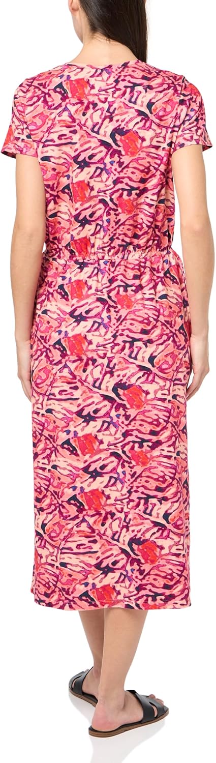 NIC+ZOE Womens Blurred Floral Ss Side Slit Midi Dress - Image 3