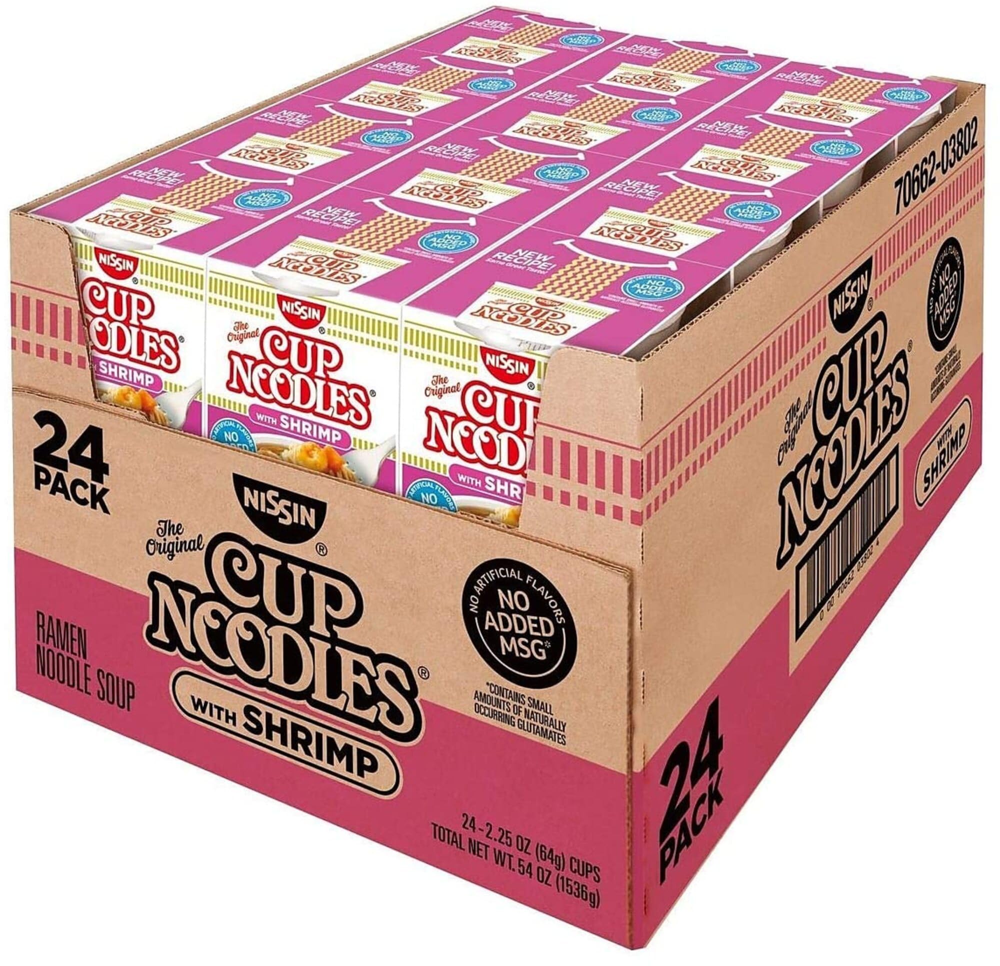 Nissin Cup Noodles With Shrimp, 2.25 Oz., 24/Box (03802)