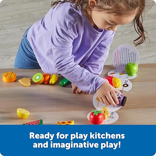 Miniatura 4 de Learning Resources Mini alimentos de la A a la Z, accesorios de cocina de juego de simulación para niños, niños pequeños Montessori, habilidades