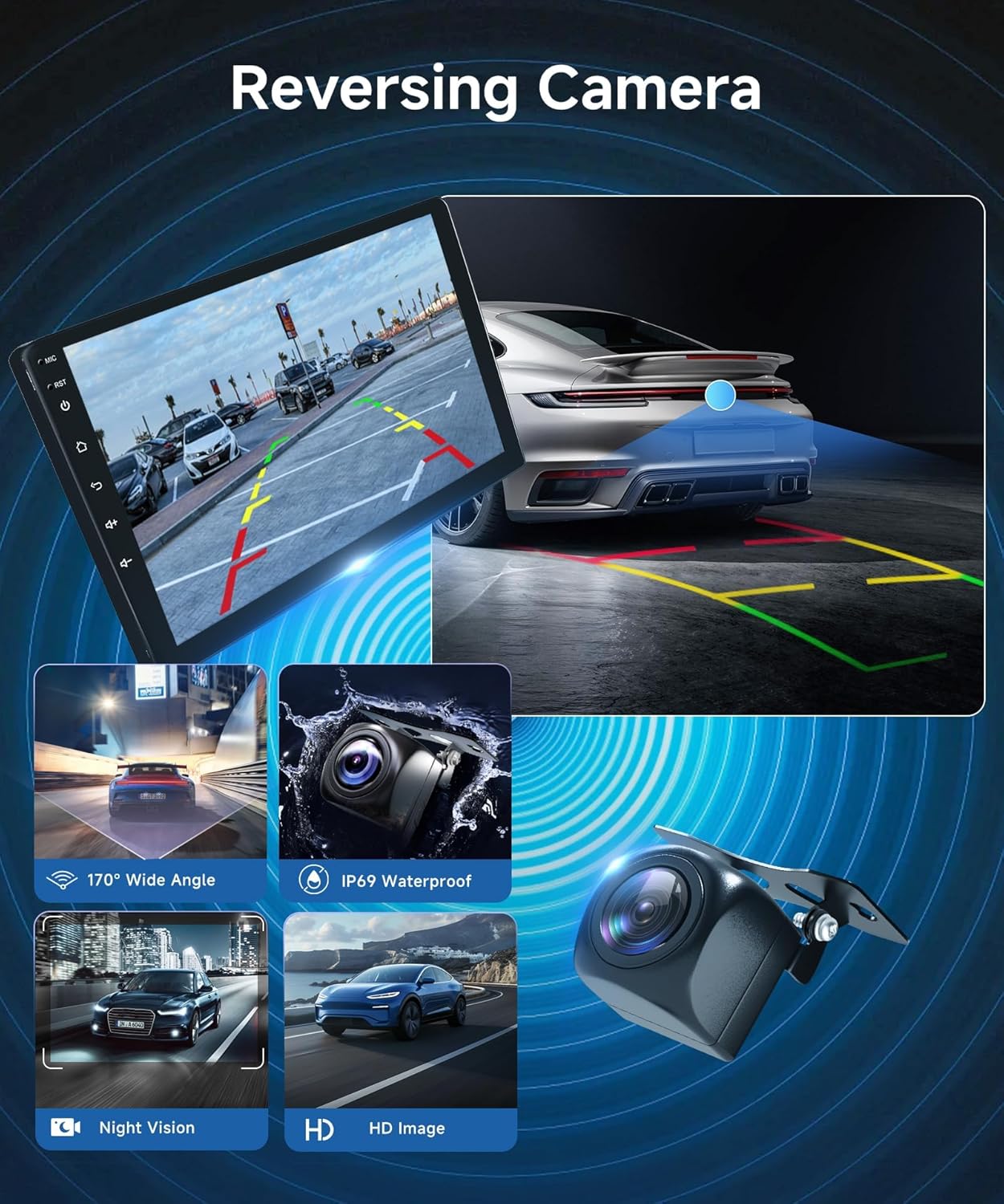 【4G+64G】 for Toyota RAV4 2006-2012 Android Car Radio Stereo with Wireless CarPlay Android Auto,9 inch IPS Touchscreen Car Stereo Bluetooth5.0, GPS, 5G WiFi,SWC,59UI,32EQ +HD Backup Camera