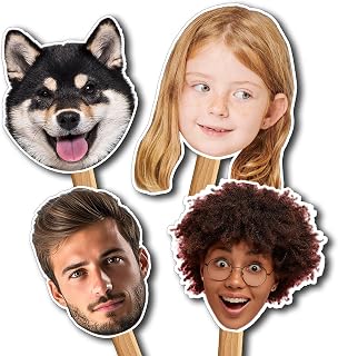 Custom Cutout Big Head Personalized Fat Head Fan Face Cardboard Cutout on a Stick with Picture for Party Decorations