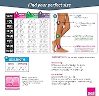 Vista 6 de mediven Plus para hombres y mujeres, 30-40 mmHg – Punta cerrada, calcetines de compresión hasta el muslo con banda superior de silicona, IV-Petite