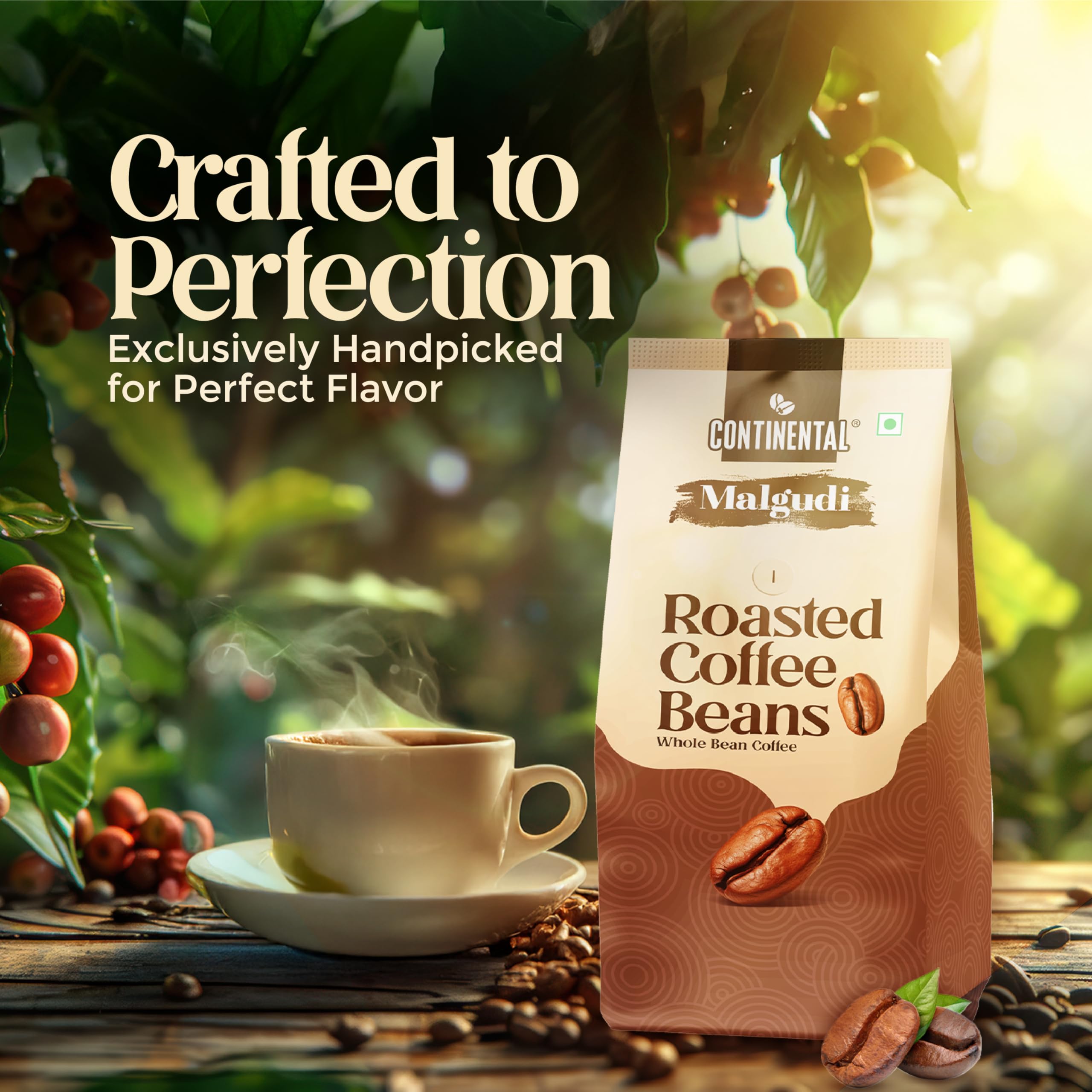 Continental Malgudi Roasted Coffee Beans Packet - 500Gm|70% Arabica & 30% Robusta|Smooth & Bold Blend|Whole Bean Coffee Perfect For Espresso, Drip, Cold Brew, Filter Coffee & French Press - Image 5 thumbnail