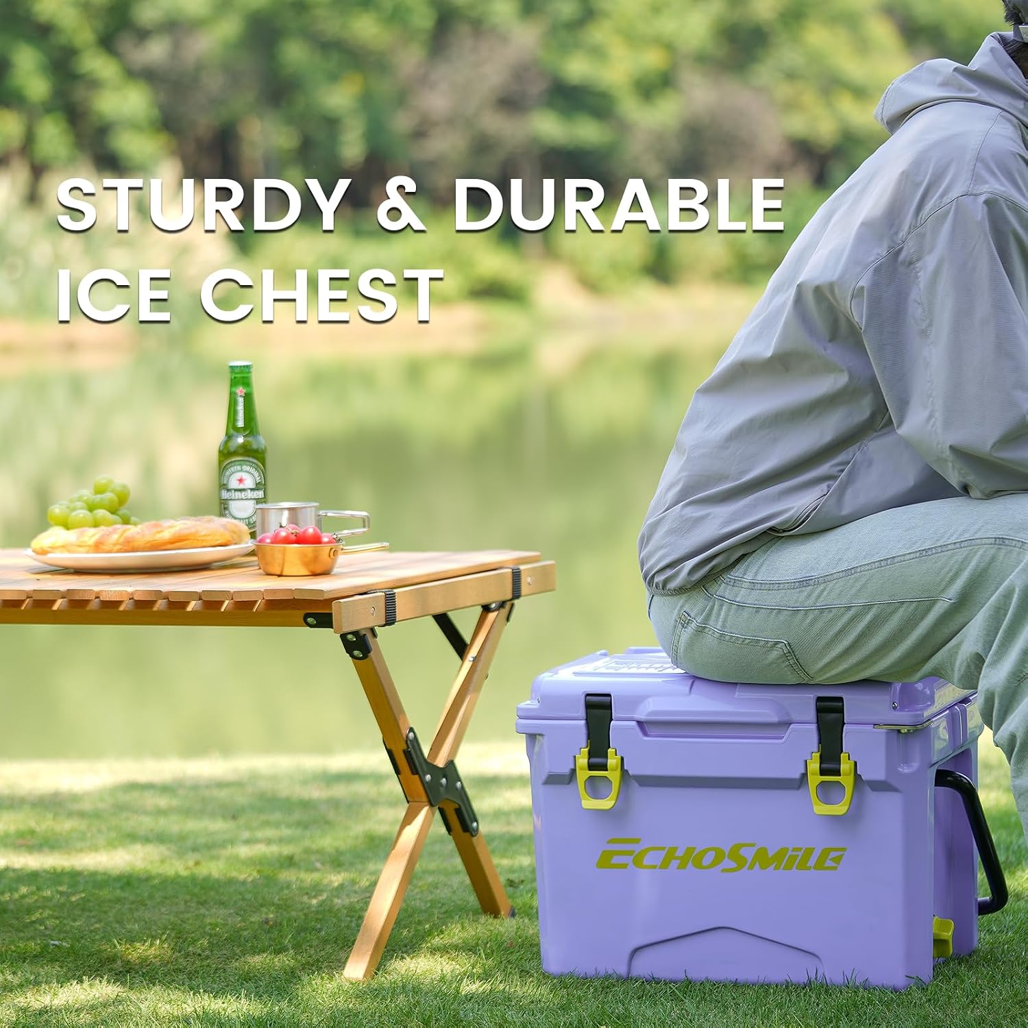 EchoSmile 12/18/25 Quart Rotomolded Cooler, Built to Stand up to The Rigors of The Journey