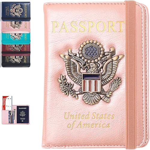 Funda para pasaporte, cartera de viaje con bloqueo RFID, carteras para pasaporte, organización familiar, funda personalizada para hombres y mujeres,