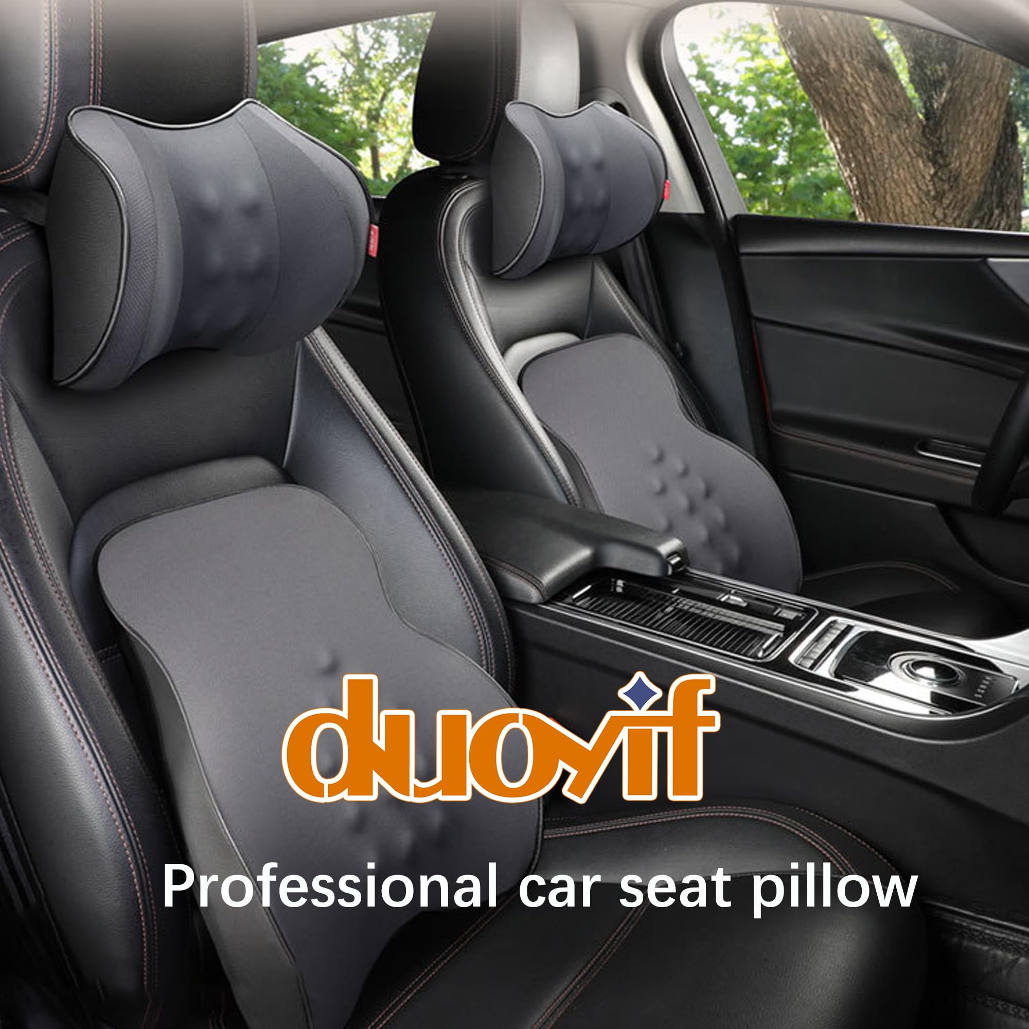 duoyif Grande Poggiatesta Auto Cuscino In Memory Foam e Tessuto 3D, Supporto Testa Per Seggiolino Auto, Grande Cuscino Collo Poggiatesta Per Sedia Auto Guida Gioco Sedia Ufficio (grigio)