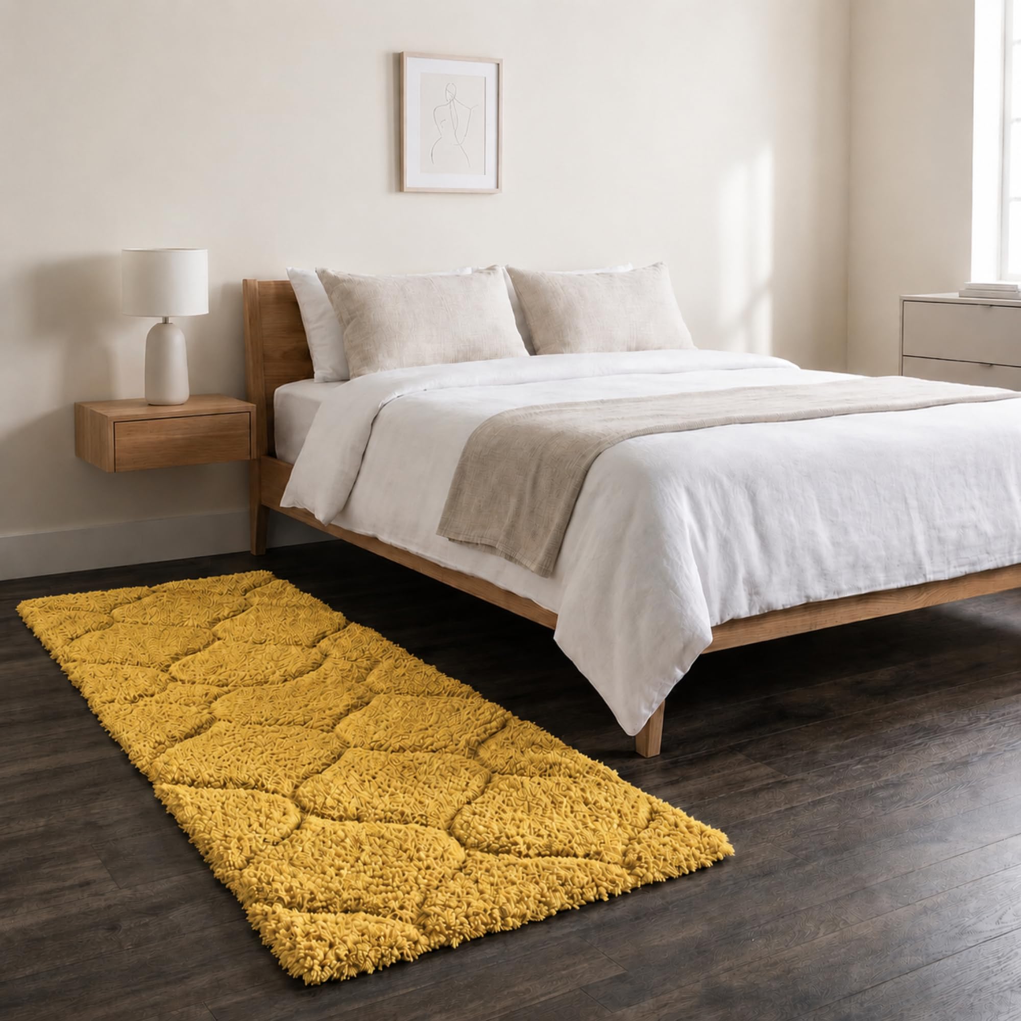 Buy Xenluxe Soft Shaggy Area Rug with Geometric Tufted Pattern