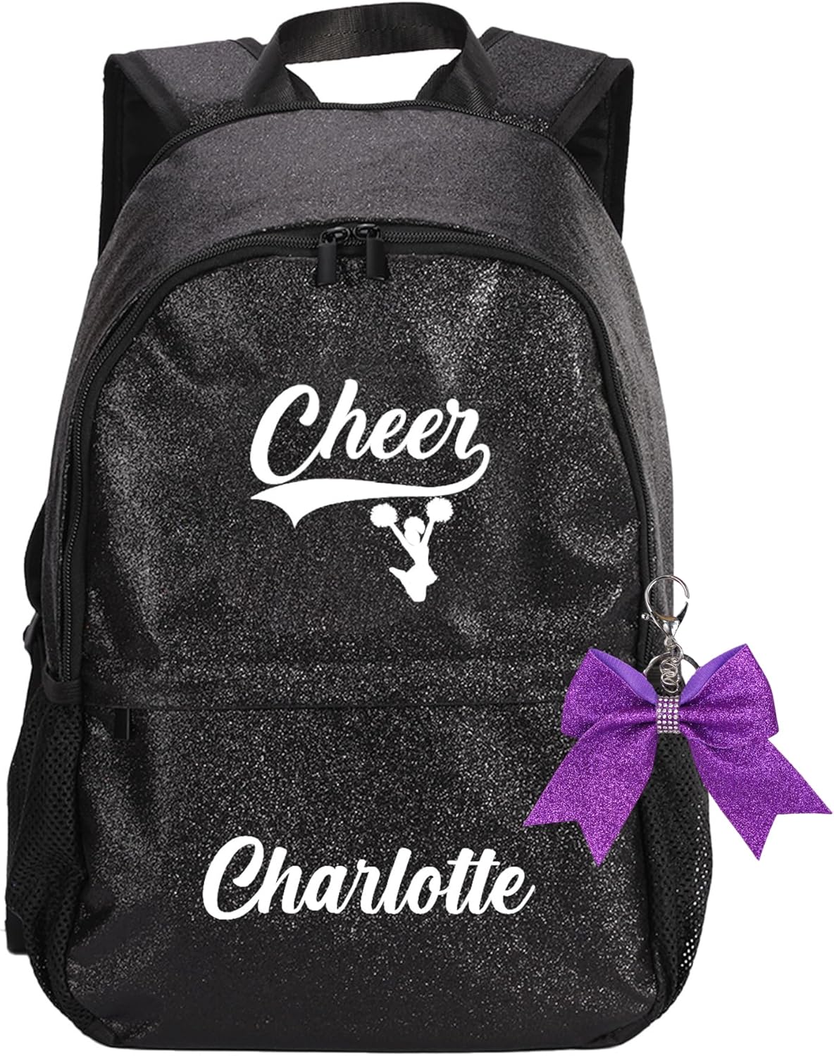 Custom Glitter Cheer Bag Backpack for Cheerleader Personalized Embroidered Name Cheer Sequins Backpack Bag, Cheer Coach
