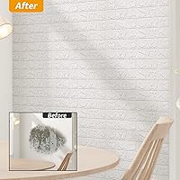 Vista 6 de Art3d Panel de pared de espuma de 44 pies cuadrados (paquete de 30), color blanco