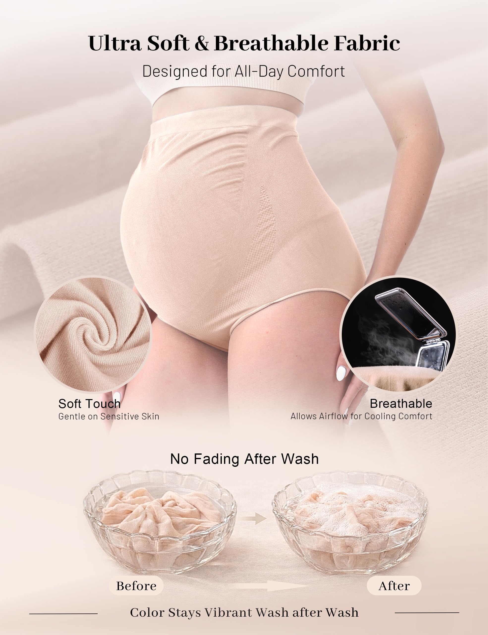 SUNNYBUY Culotte de Grossesse Taille Haute sans Couture pour Femme - 5