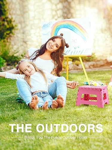 Miniatura 5 de Dyforce Taburete plegable antideslizante  Taburete plegable de alta calidad de 9 pulgadas de altura para niños, cocina, jardín, baño, camping, color