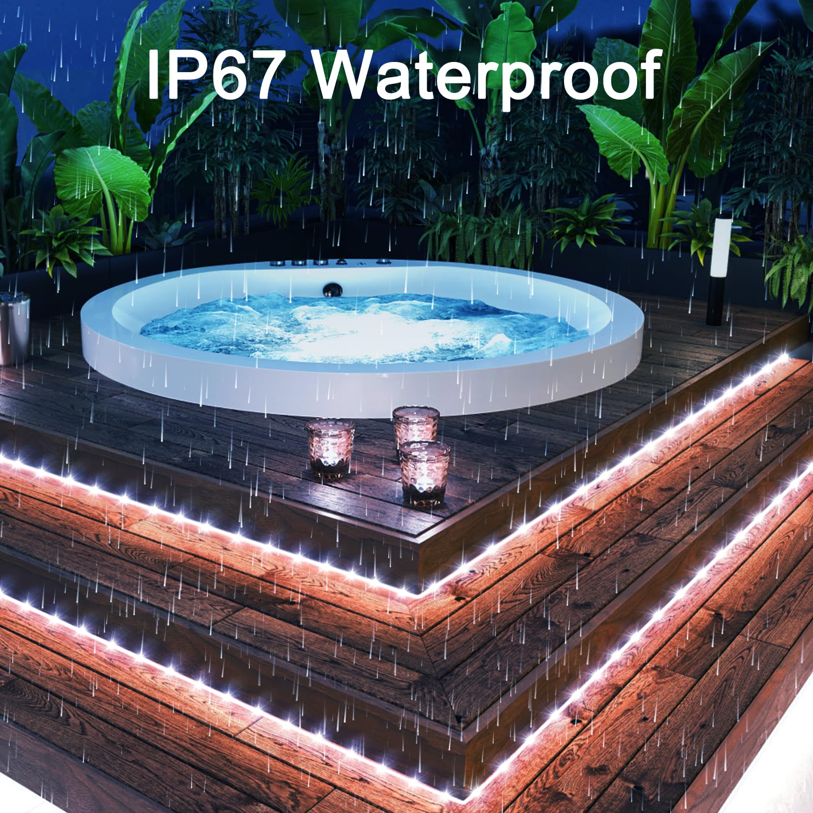 WIND STAR Solar-Lichterkette, 200 LEDs, 200 LEDs, für den Außenbereich, mit Fernbedienung, 8 Modi, Timer, dimmbar, IP67 wasserdicht, für Hof, Terrasse, Garten, Baum, Pool, Weg