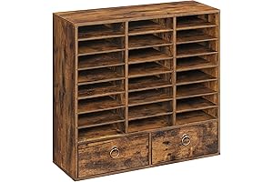HOOBRO 24-Compartment Wooden Mailbox Organizer