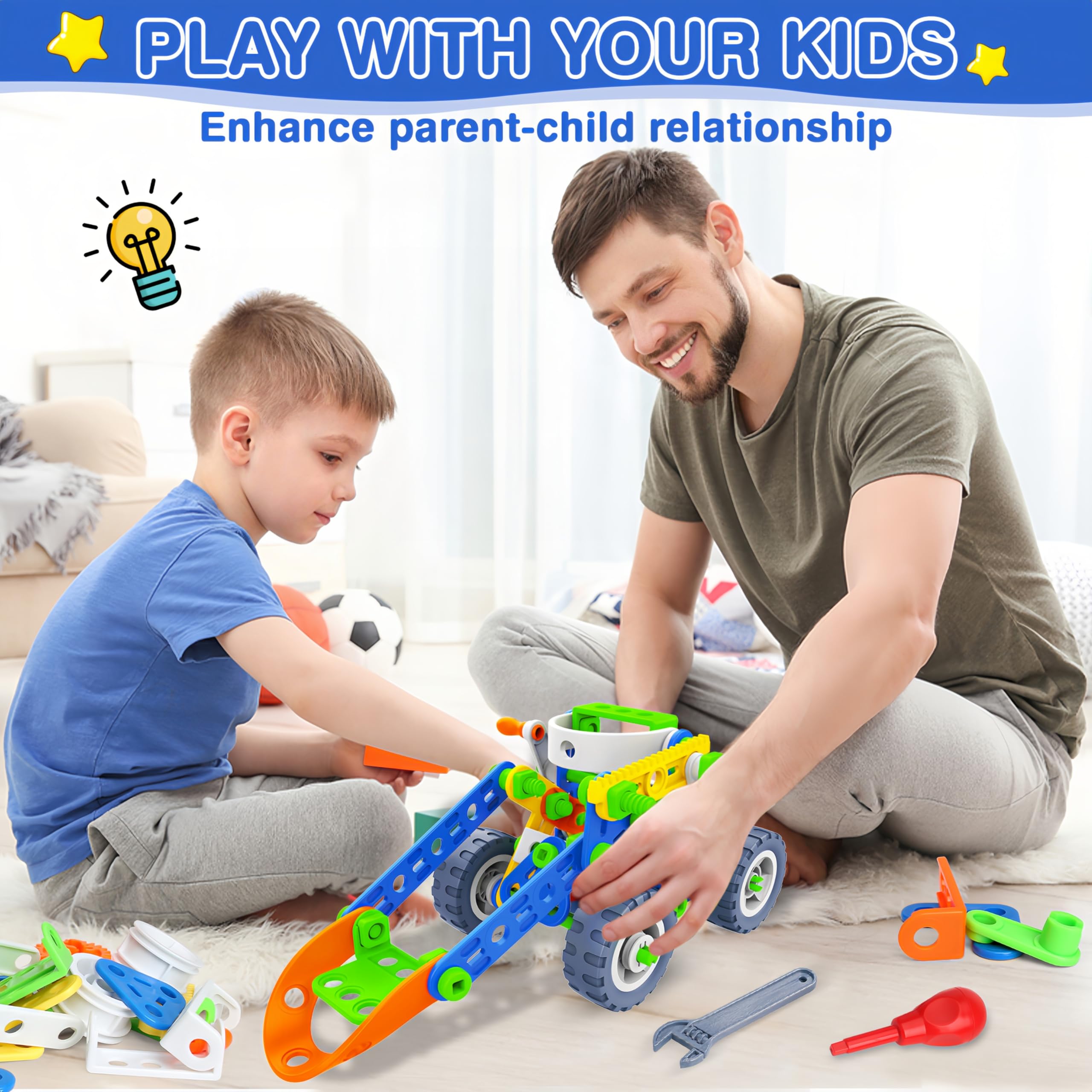 MOONTOY STEM zabawki budowlane STEM Zestaw edukacyjny dla dzieci 4 5 6 7 8, 12 w 1 zabawka konstrukcyjna prezent dla dzieci, edukacyjna zabawka edukacyjna od 4-8 lat zestaw do budowania 4 5 6 7 8 9 10