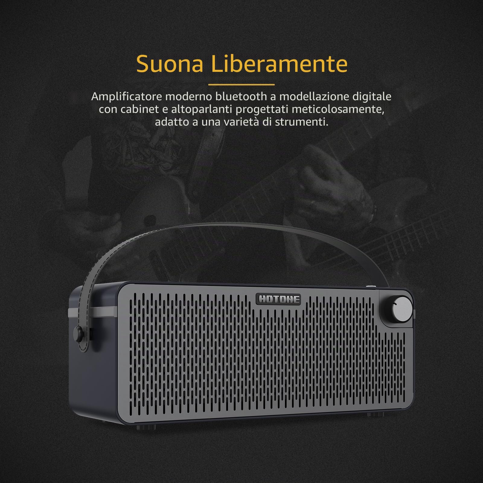 Hotone Amplificatore per chitarra Bluetooth Multifunzionale Touch Screen Guitar Bass IR Cabinet con Multi FX Stereo Mobile APP (Nero)