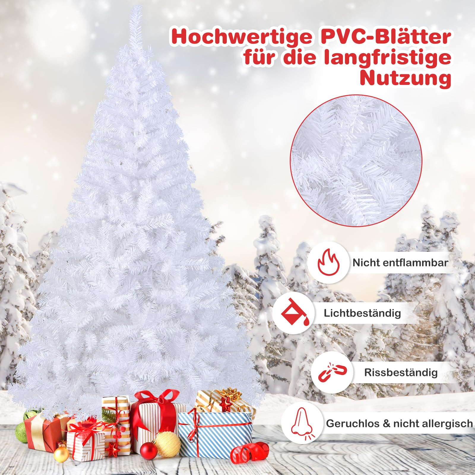 GOPLUS Kunstkerstboom, 150/180/210/240 cm, potlood, dennenboom met