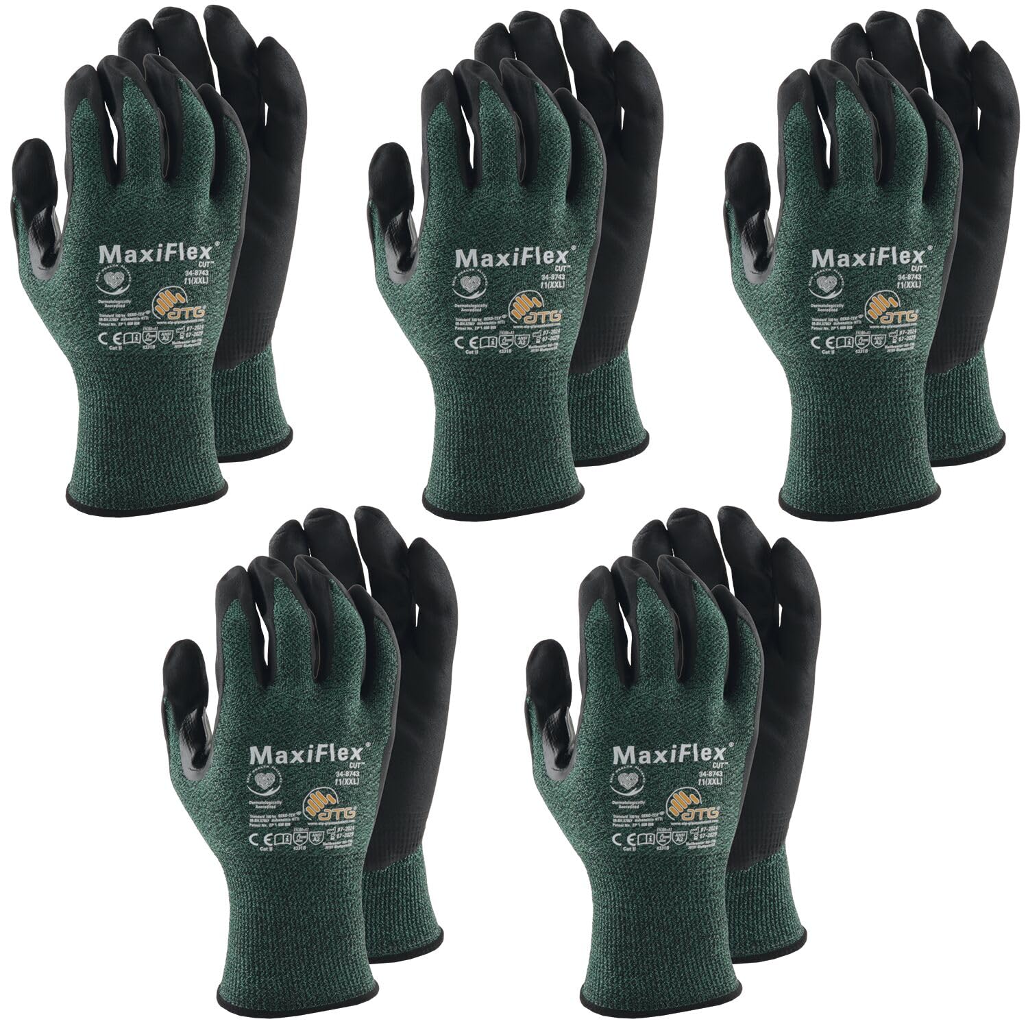 Vasalat Maxi - Guantes de trabajo (talla 11-SB5), color verde y negro