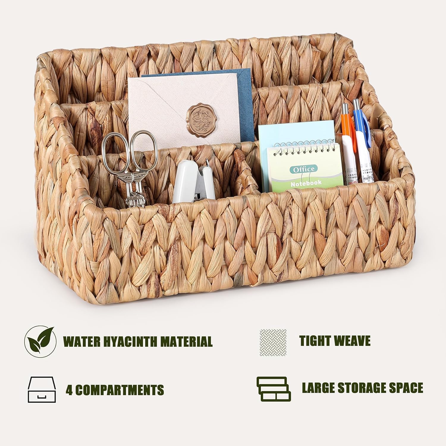 DINGTAI Natural Farmhouse Desk Organizers And Storage, Large Countertop Mail Holder, Tabletop Organizer - View #5