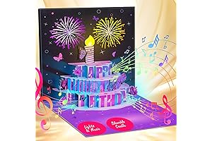 Sparkling Celebration: 3D Pop Up Birthday Cards with Musical Firework Extravaganza