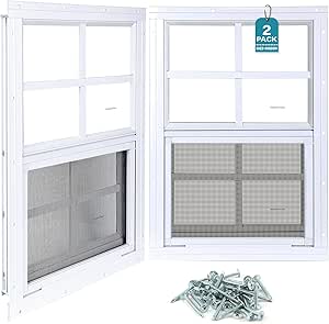 Melkus 2 Pack 12"x18" Flush Mount Windows With Tempered Glass