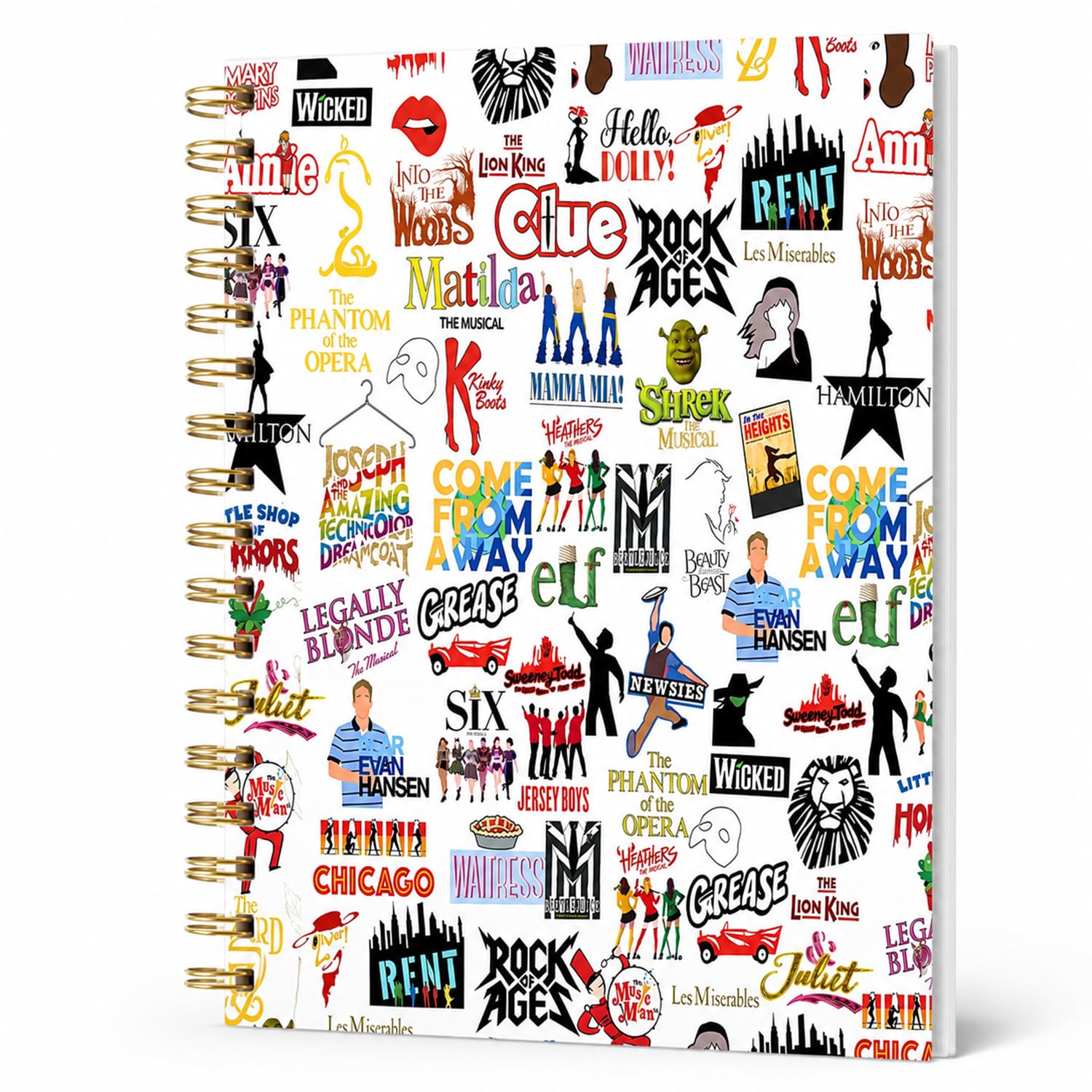 Musical Theatre Gifts A5 Notebook Spiral Bound 80 Lined Pages Note Book