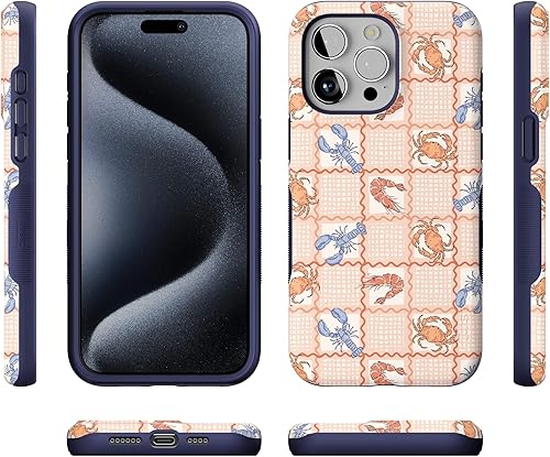 Vista 105 de Casely Funda para iPhone 15 Pro Max Jardín Secreto Flores mixtas Funda atrevida Compatible con MagSafe y botón de acción Secret Garden