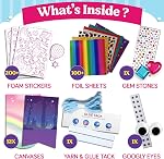 Funcils Foil Art Craft - Unicorn & Princess Sticker Activity Kit, Toddler Arts & Crafts for Kids, No Mess Kids Travel Toys, Games, Fun Birthday Gifts for Boys & Girls Ages 4, 5, 6, 7, 8, 9 Year Old