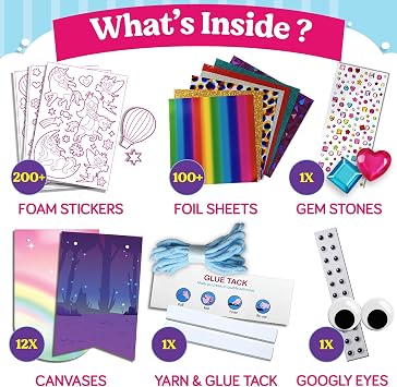 Funcils Foil Art Craft Kit - Unicorn & Princess Sticker Activity for Kids | Toddler Arts & Crafts, No Mess Kids Travel Toys, Games, Fun Birthday Gifts for Boys & Girls Ages 4, 5, 6, 7, 8, 9 Year Old