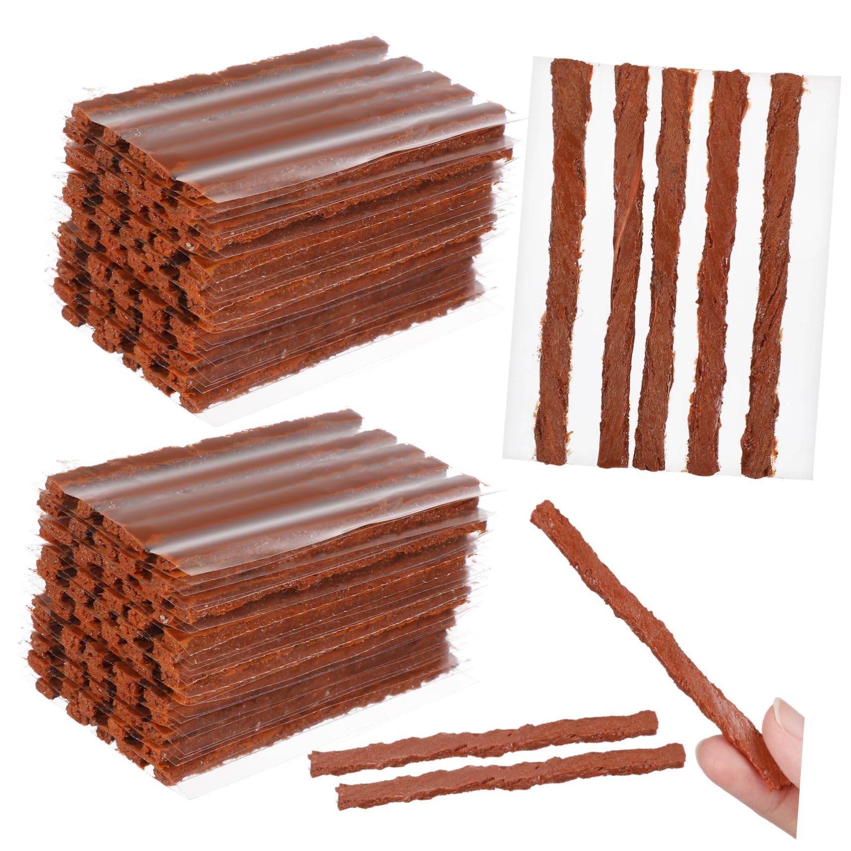 STOBAZA 90 Pcs Truck Tire Repair Kit Tire Repair Glue Tire Plugs Motorcycle Tire Plug Kit Rubber Brown