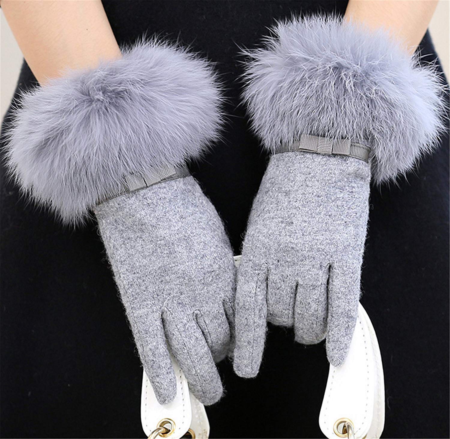 Guanti Unisex per Adulti Guanti da Donna Guanti da Uomo Touchscreen Guanti Invernali Semplici Guanti Caldi e Glamour/Gray/One Size