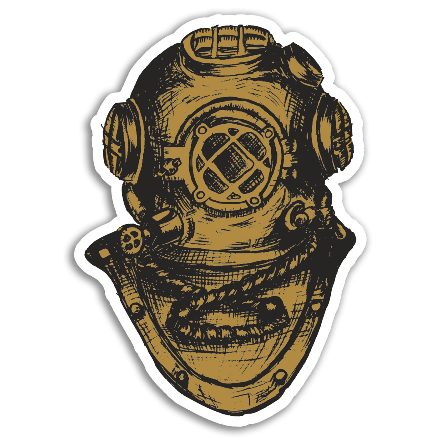2 x Diving Bell Vinyl Stickers - Helmet Dive Scuba Diver Laptop #10951 (Vinyl Sticker, 10cm Wide)