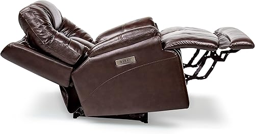 Miniatura 5 de EMKK Silla reclinable eléctrica de cuero de gravedad cero con reposacabezas y moderno asiento individual para sala de estar, dormitorio, oficina,