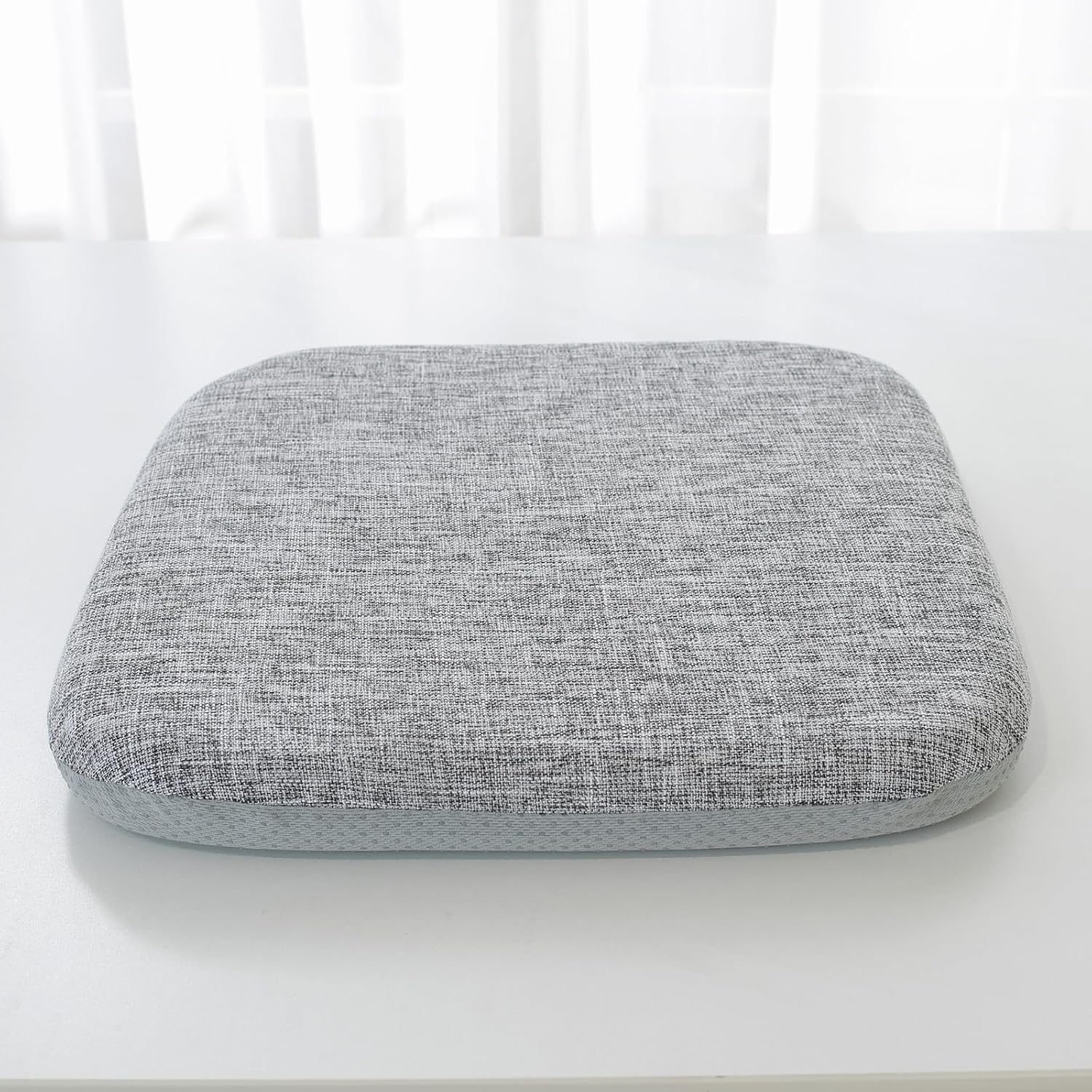 High Resilience Memory Foam Chair Cushion 13"x13"x2" Set of 2 Square Chair Pads and Washable Cover Non Slip Seat Cushions for Indoor Dining Room Kitchen and Office Chairs (Grey,13"x13")