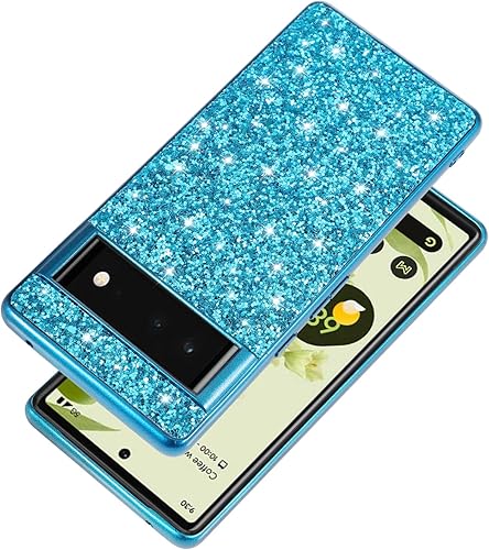 Miniatura 5 de Ranyi Funda para Google Pixel 6a, funda para teléfono Google Pixel 6a, brillante brillante con diamantes de imitación con parachoques galvanizado
