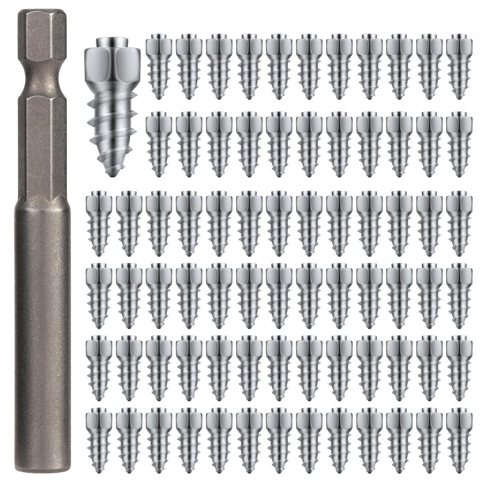 lasuroa 200pcs Screw in Tire Studs, 4x12mm Wheel Tyre Snow Studs for Winter Snow Tire Spikes with Installation Tool ATV Tire Studs for Bicycle Car Truck Boot Motorcycle ATV SUV Auto Accessories
