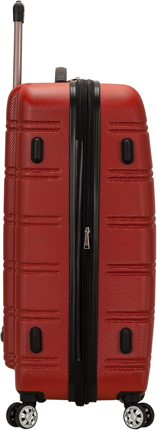 Rockland Melbourne Hardside Expandable Spinner Wheel Luggage, RED, 2 Piece (20″/28″)