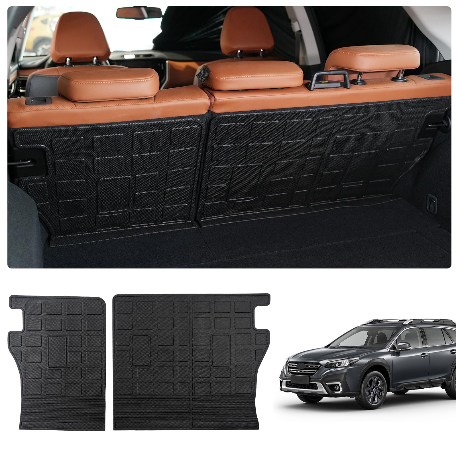 Thinzyou Back Seat Cover Compatible with 2020-2024 Subaru Outback Trunk Mat Cargo Liner TPE All Weather Trunk Liner 2023 Outback Accessories (Backrest Mats)