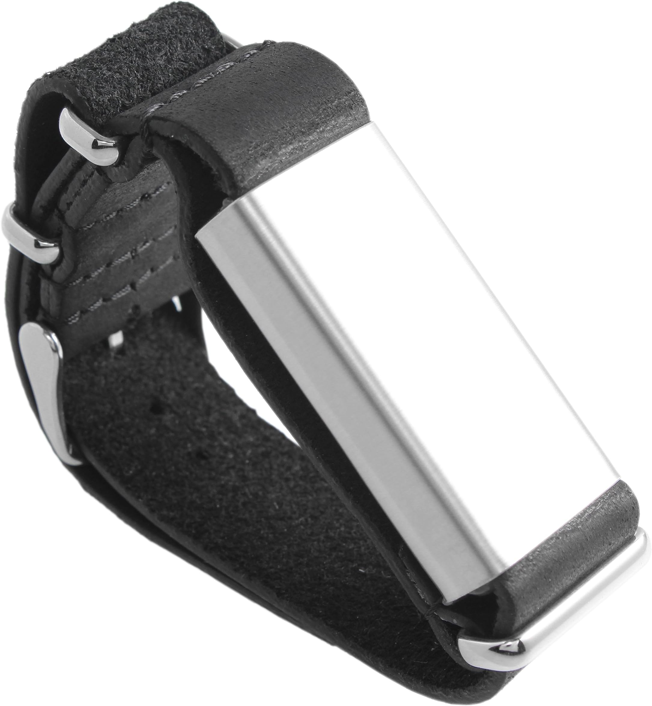Hand-Tracking Bracelet for Breaking - Black Leather - Model 2