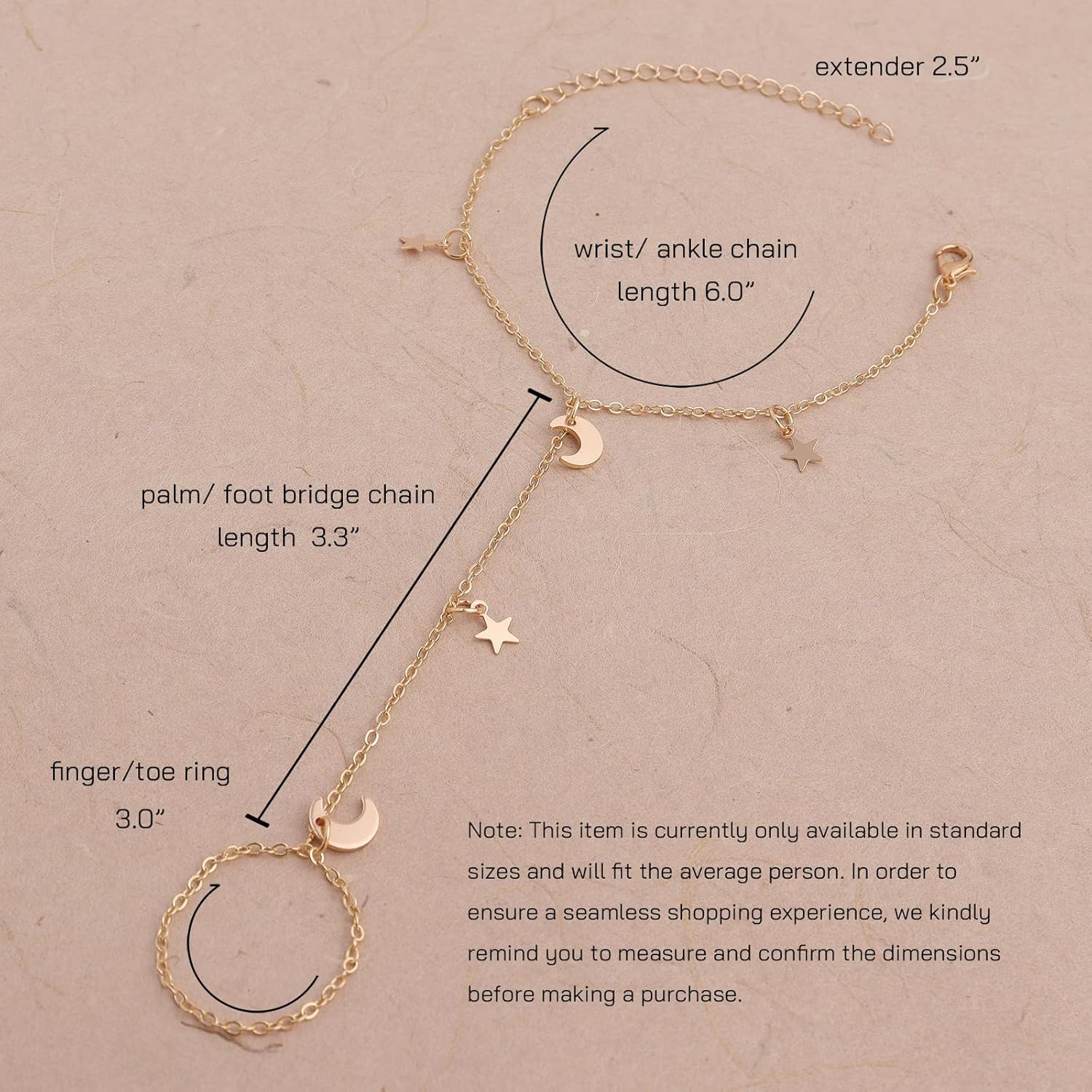 Dainty Star Butterfly Snake Hand Chain Ring Slave Bracelet for Woman - Image 5