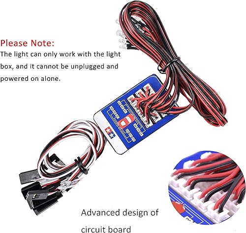 Miniatura 4 de 12 RC Car LED Kit de iluminación de freno de dirección simulación luz flash para modelos a escala 1/10 Yokomo Tamiya HSP HPI AXIAL RC4WD Traxxas