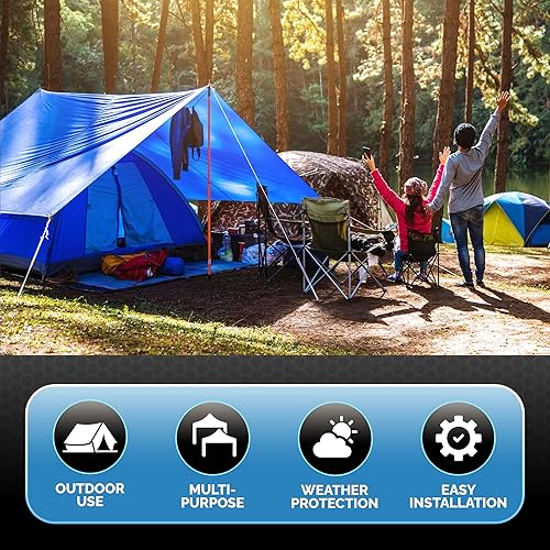 Miniatura 4 de Lona duradera, resistente e impermeable de 20 x 30 pies, multiusos de 0.2 fl oz