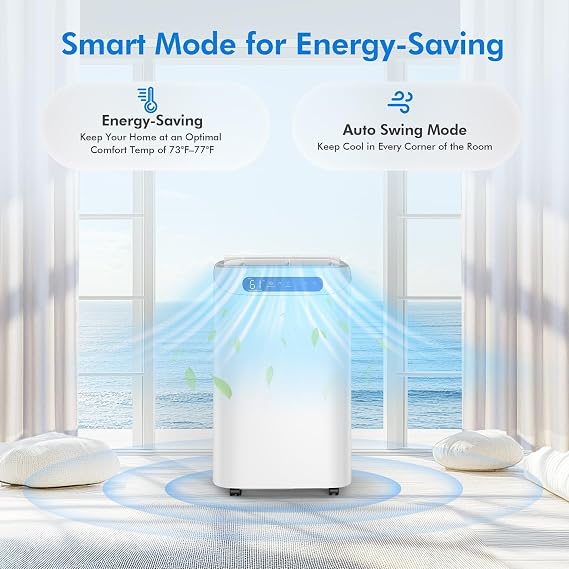 14000 BTU Portable Air Conditioners, Cools Up to 700 Sq.Ft, AC Unit with Cooling, Fan, Dehumidifier, Sleep Mode, Remote Control&Installation Kit, Portable AC for Large Rooms