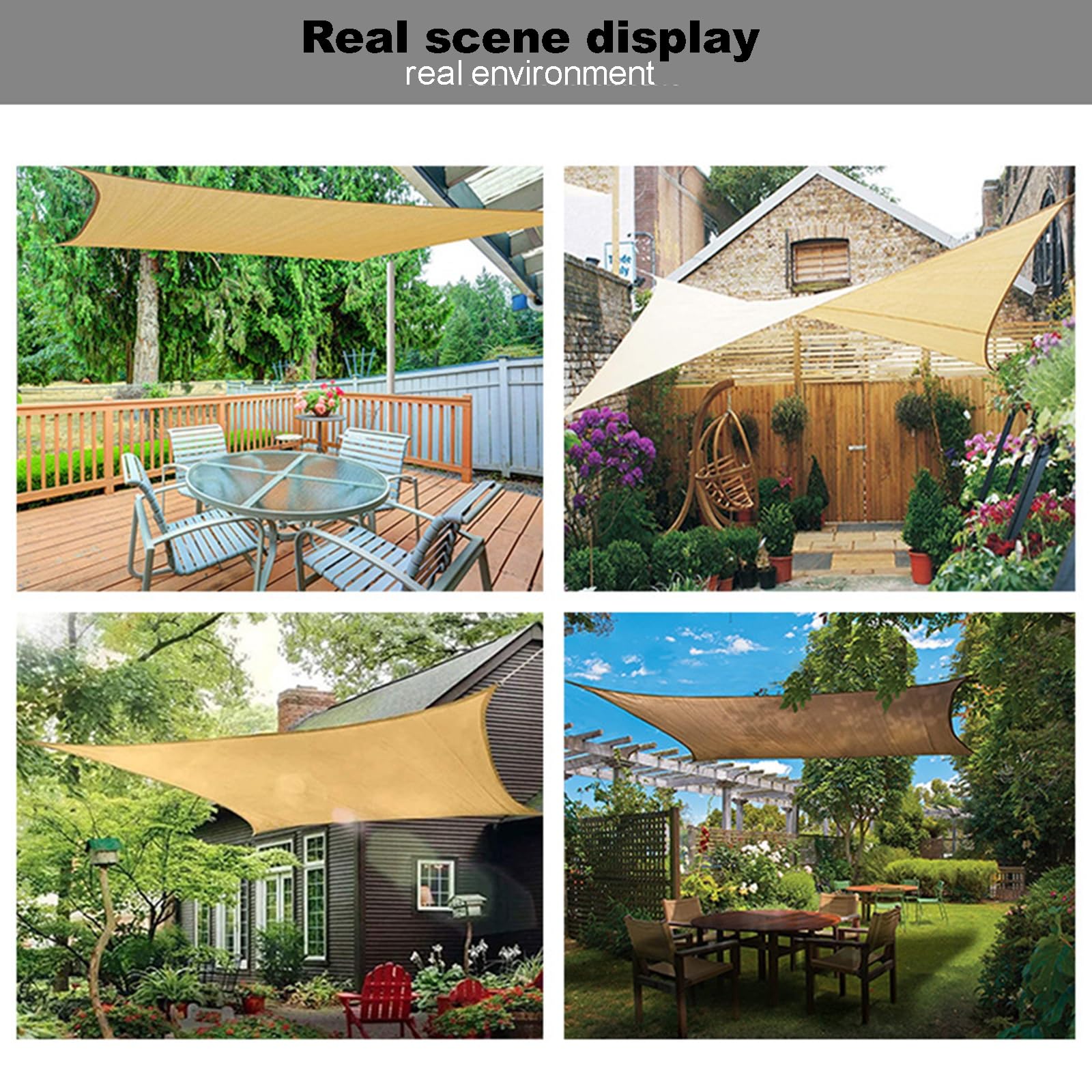 LXBche Outdoor Sunscreen Awning Sunshade Net Waterproof Sun Shade Sail Canopy Sun Shade Sail Outdoor Canopy for Outdoors Garden Patio Yard Party (Color : B, Size : 3 * 5m)