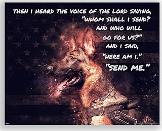 Inspirational Wall Art Co. - Send Me - K9 Dog Law Enforcement Badge Gift Trooper Motivational Honor Department Quotes Posters - Print Home Office Decor - 11X14 inches